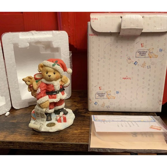 ENESCO CHERISHED TEDDIES 1995 NIKOLAS~YOU'RE AT THE TOP OF MY LIST~ 141100 - Picture 1 of 3